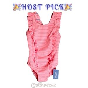 Striped Girls Kids Swimwear One Piece Size 6-7T